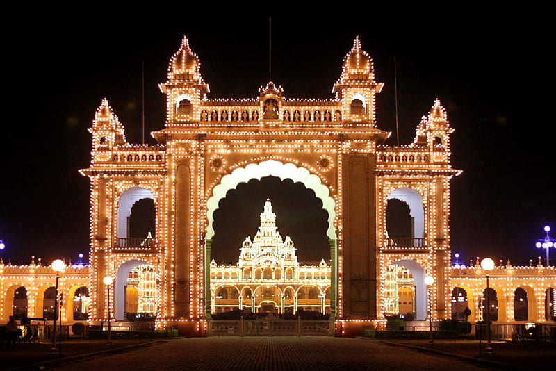 Mysore Palace at night